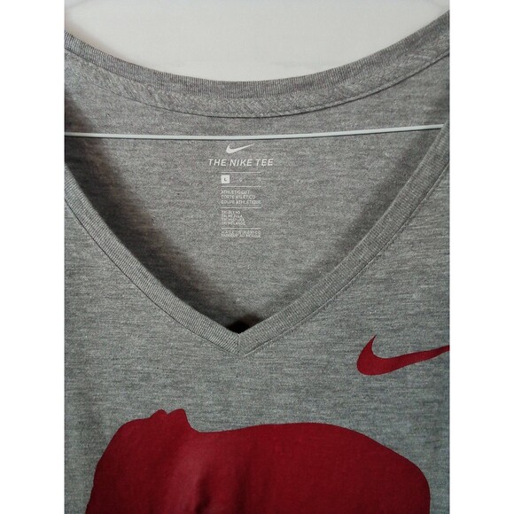 Women's Gray  Nike Tee Roll Tide Elephant V-neck Size Large - Picture 11 of 13